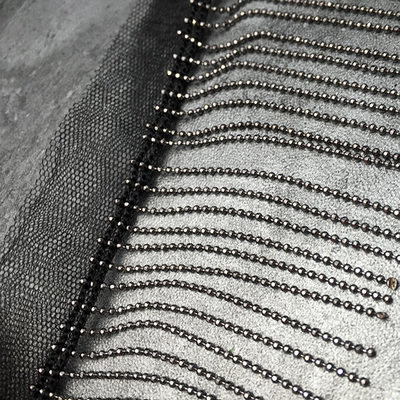 流苏铜链条珠子手工钉珠花边辅料DIY服装箱包鞋帽流苏边装饰配件 - 图0