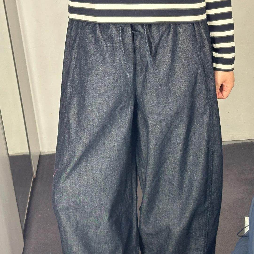 it :orange forest桶形抽绳腰边牛仔裤女 25年新品深蓝色裤子长裤,淘宝优惠券,粉丝福利购,淘宝优惠卷