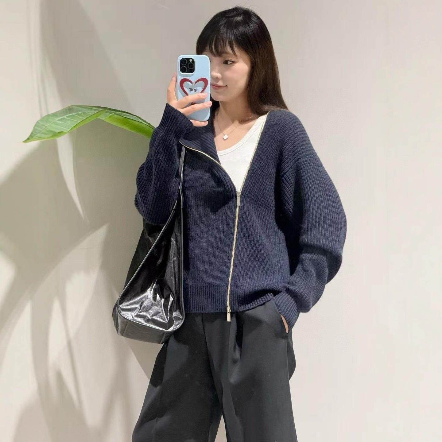 it :orange forest针织拉链开衫女高领拉链宽松加厚针织毛衣外套,淘宝优惠券,粉丝福利购,淘宝优惠卷