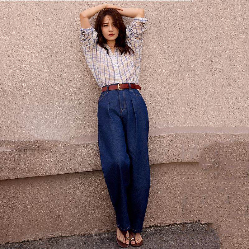 it :orange forest高圆圆同款新款女装休闲百搭深蓝色弯刀牛仔裤,淘宝优惠券,粉丝福利购,淘宝优惠卷