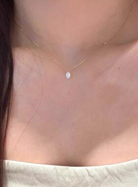 清冷感神女的眼泪锆石水滴项链