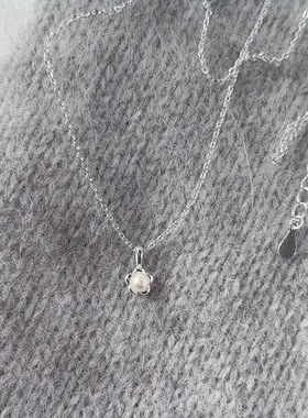 日韩迷你花朵珍珠项链学生党轻奢