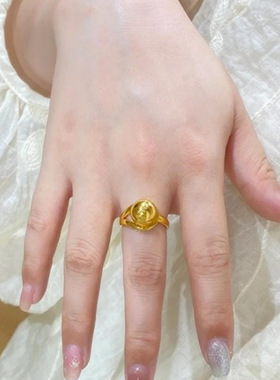 2025金色爆闪光面有求必应寓意戒