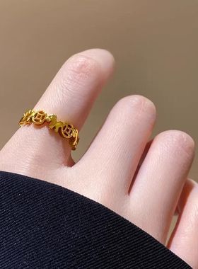 马上有钱钱币戒指女马年爆款