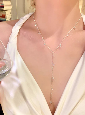 满天星小铃铛流苏项链法式女配饰
