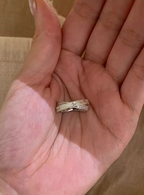 秋冬超闪星芒双环戒指设计感指环