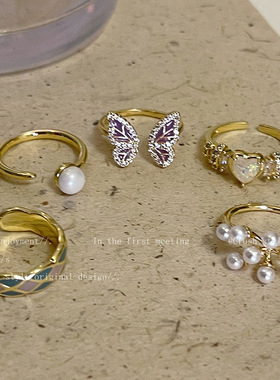 蝴蝶戒指女小众设计高级指环配饰