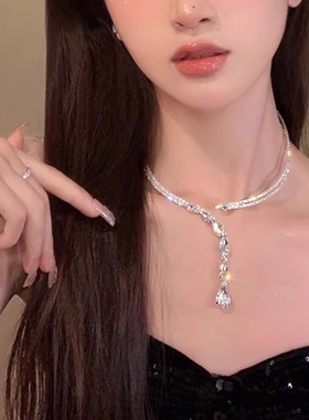 闪钻流苏choker发箍项链项圈颈链