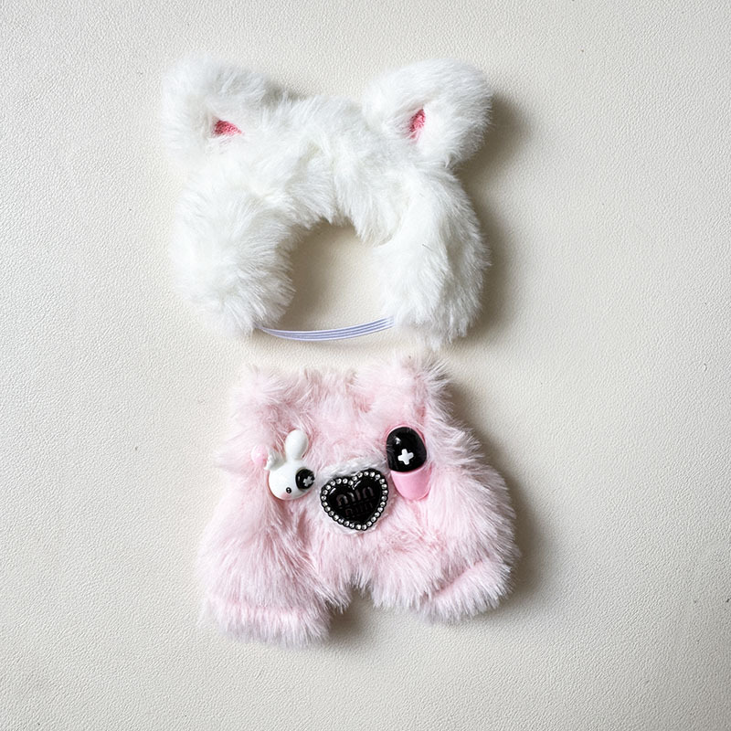 Labubu一二三代衣服挂件坐坐派对娃衣胶囊小兔背带裤拉布布娃衣 - 图3