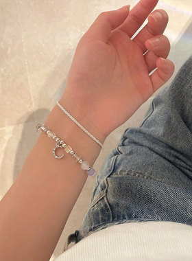 串珠月亮手链避光粼粼手环