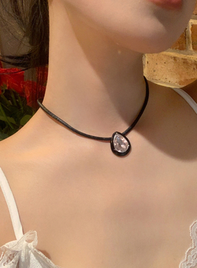 甜酷辣妹风水滴项链choker