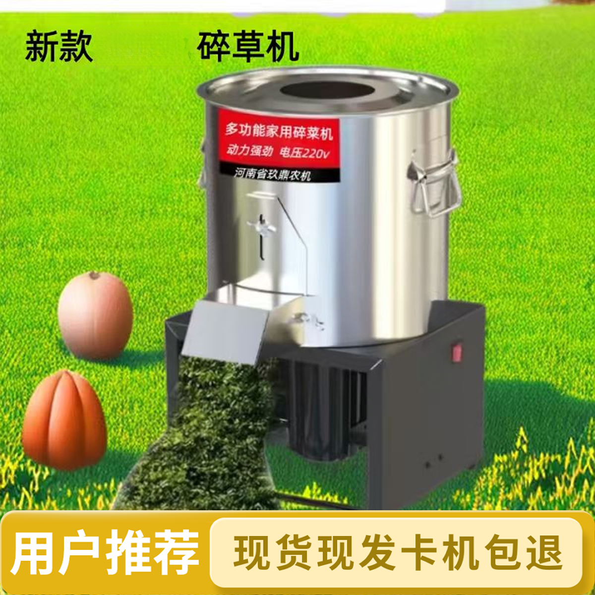 多功能家用碎草机不锈钢220V不烧机不卡机整机发货厂家直销 - 图0