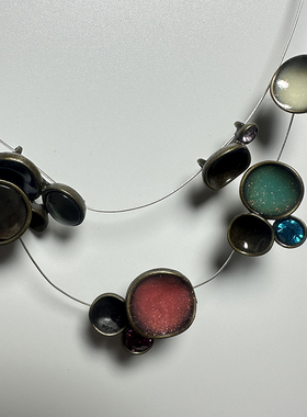 圆环浮雕双层项链欧美范圣迪家