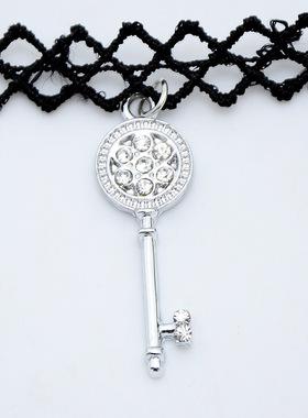 原宿欧美蕾丝项圈朋克风毛衣链