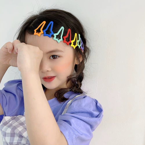 Детский аксессуар для волос, нескользящая челка, радужная заколка для волос, шпильки для волос, простой и элегантный дизайн