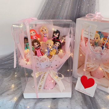 ຂອງຂວັນວັນເກີດຂອງເດັກນ້ອຍທີ່ປະຕິບັດໄດ້ສໍາລັບເດັກຍິງ 10 ປີ, Frozen Elsa Princess Doll Cartoon Bouquet Gift Box