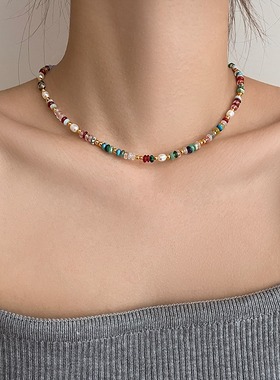 清新多巴胺天然石不掉色项链