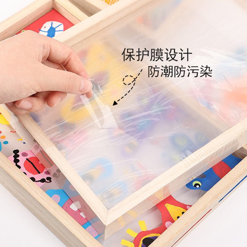 亚克力相框透明画框儿童手工diy玻璃画幼儿园美术材料木质展示框 - 图2