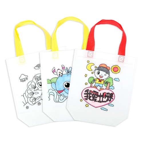 Экологичная льняная сумка, художественный набор материалов из нетканого материала для детского сада, DIY, граффити