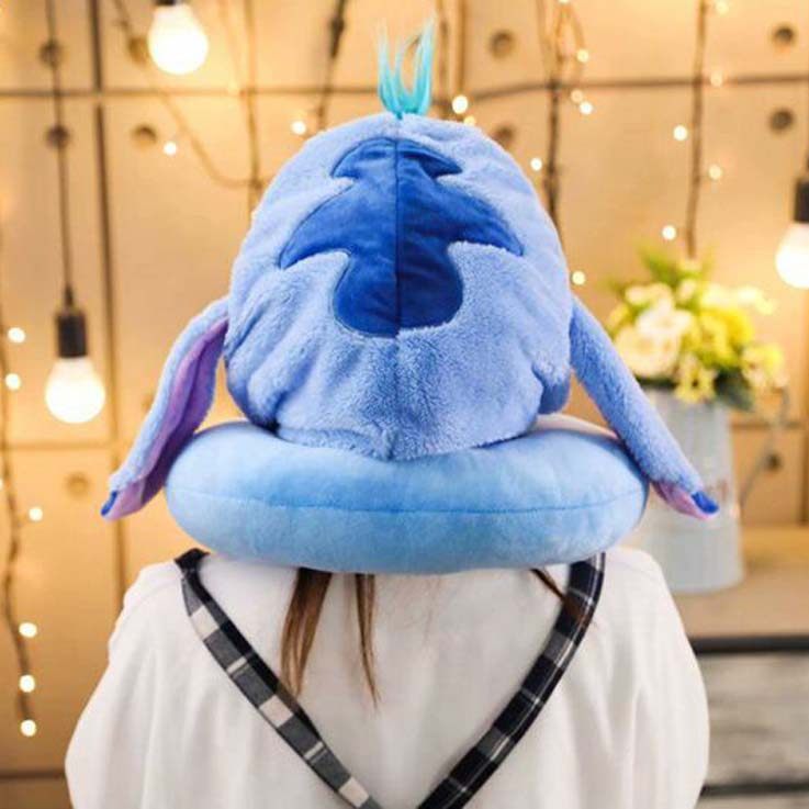 少女心可爱卡通史迪小熊连帽U型护颈枕午睡枕头旅行飞机带帽子u枕,淘宝优惠券,粉丝福利购,淘宝优惠卷