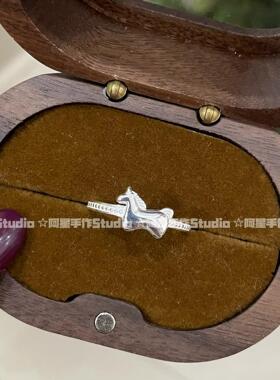 阿星手作足银本命年手工开口戒指