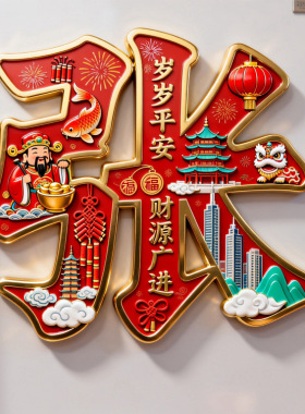 百家姓金属磁吸浮雕冰箱贴