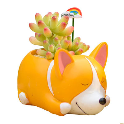 创意zakka可爱卡通花盆小狗小动物多肉花盆儿童房摆件肉肉小盆栽 虎窝淘