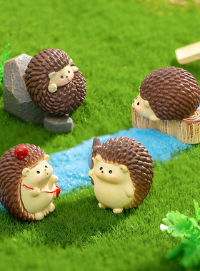 卡通小刺猬微景观装饰小摆件
