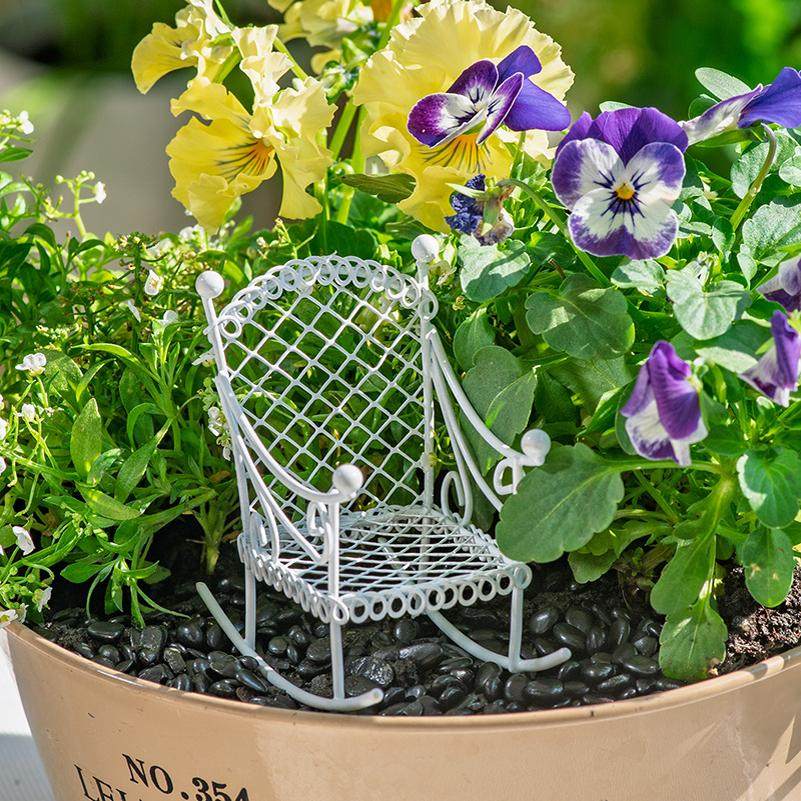 趣味铁艺迷你仿真摇摇椅装饰微景观庭院造景摆件创意阳台花园杂货,淘宝优惠券,粉丝福利购,淘宝优惠卷