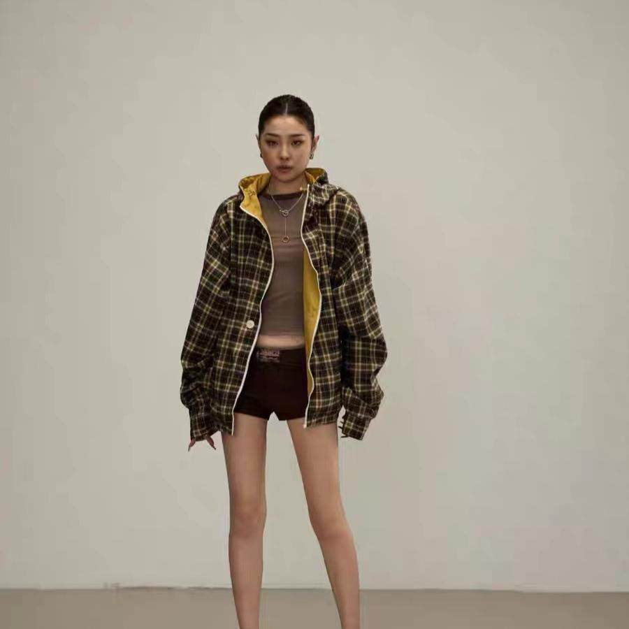 【现货】Nothing Written Narchi冲锋衣宽松复古两面格子夹克外套,淘宝优惠券,粉丝福利购,淘宝优惠卷
