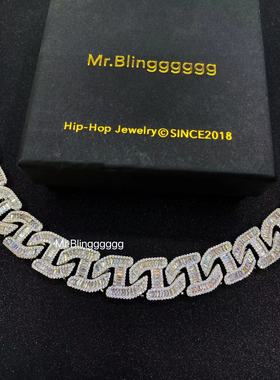 Mr.Bling15mm混镶猪鼻款古巴链