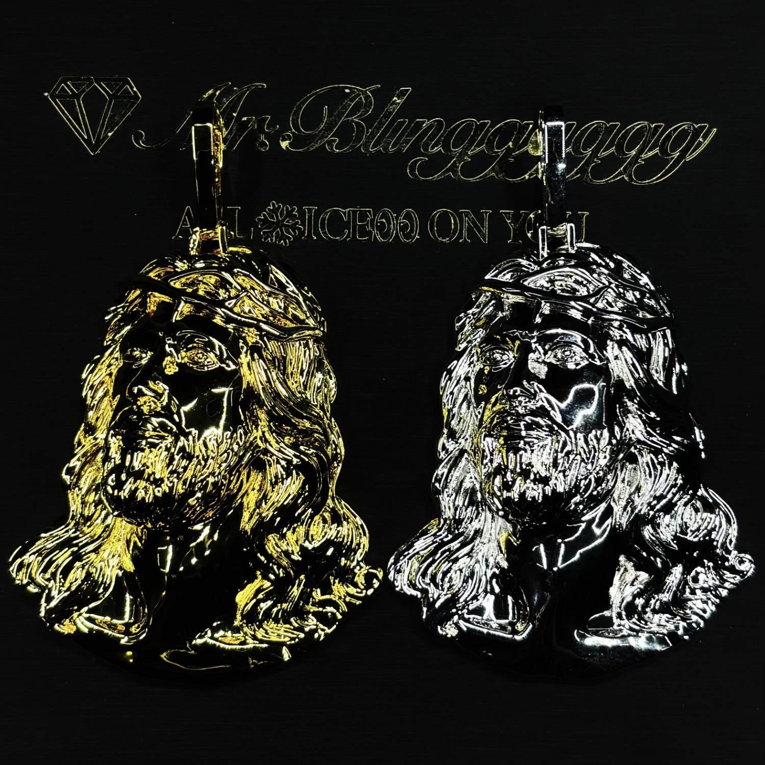 Mr.Blingggggg European and American hip-hop jewelry Old School classic diamond-free three-dimensional head rap pendant