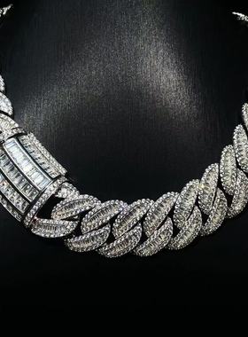 Mr.Bling25mm宽版梯方钻古巴项链