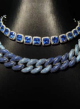 白铜18k包金气泡古巴情侣满钻