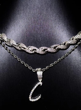 Mr.Bling满钻麻花男女款8mm项链