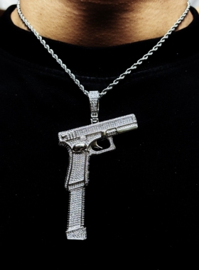 Mr.Bling满钻格洛克加长弹夹吊坠