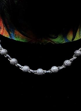 Mr.Bling满钻圆球珍珠项链