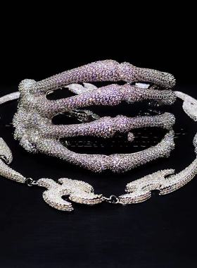 Mr.Bling情侣小众哥特满钻项链