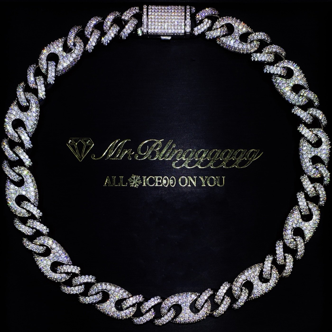 Mr.Blingggggg European and American hip-hop jewelry 15MM unisex full diamond pig nose mixed Cuban necklace