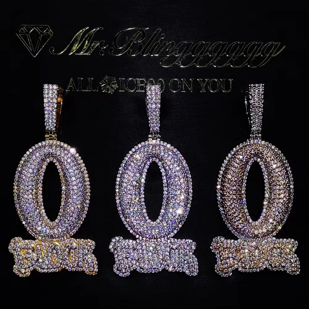 Mr.Blingggggg European and American hip-hop jewelry King Von's same style full diamond solid O Block pendant