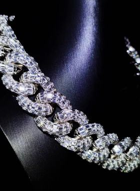 Mr.Bling定制25mm方钻纯银古巴链