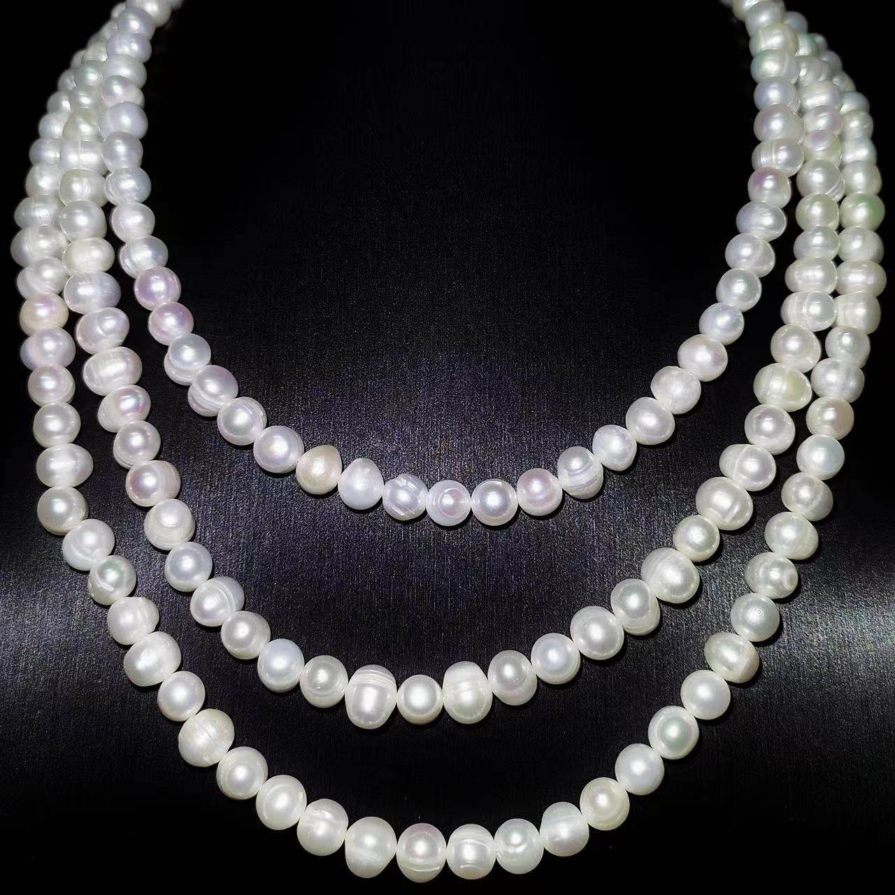 Mr.Blingggggg European and American hip-hop jewelry 8mm irregular rap simple white freshwater pearl necklace