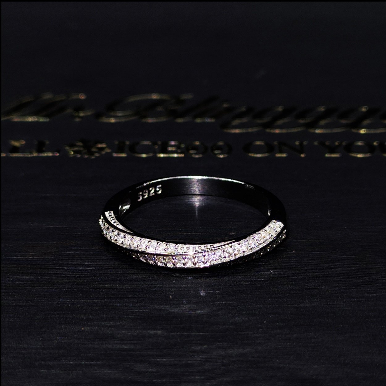 Mr.Blingggggg European and American hip-hop jewelry S925 silver ring with diamonds twining star ring couple ring diamond ring