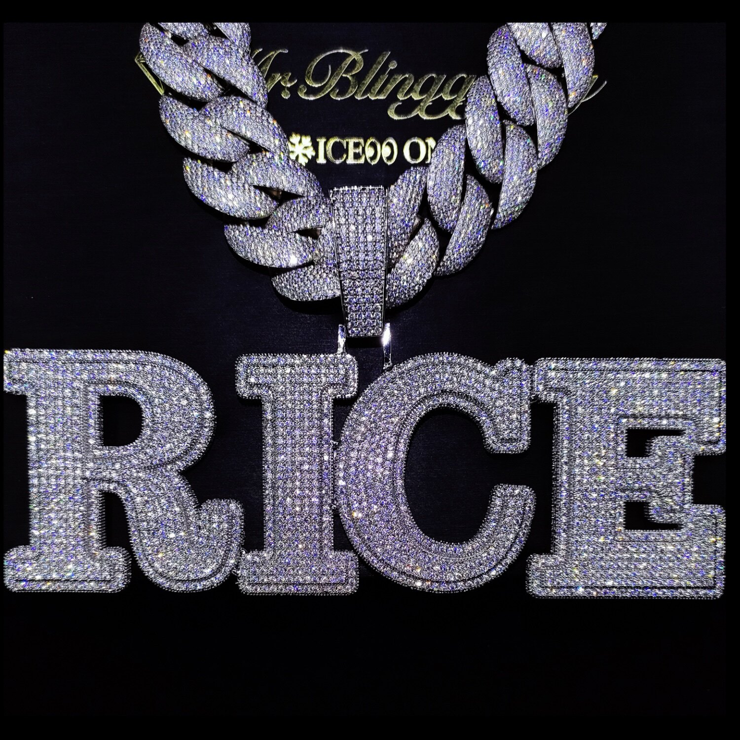 Mr.Blingggggg European and American hip-hop jewelry customized large full diamond letter splicing pendant 26 numbers and letters