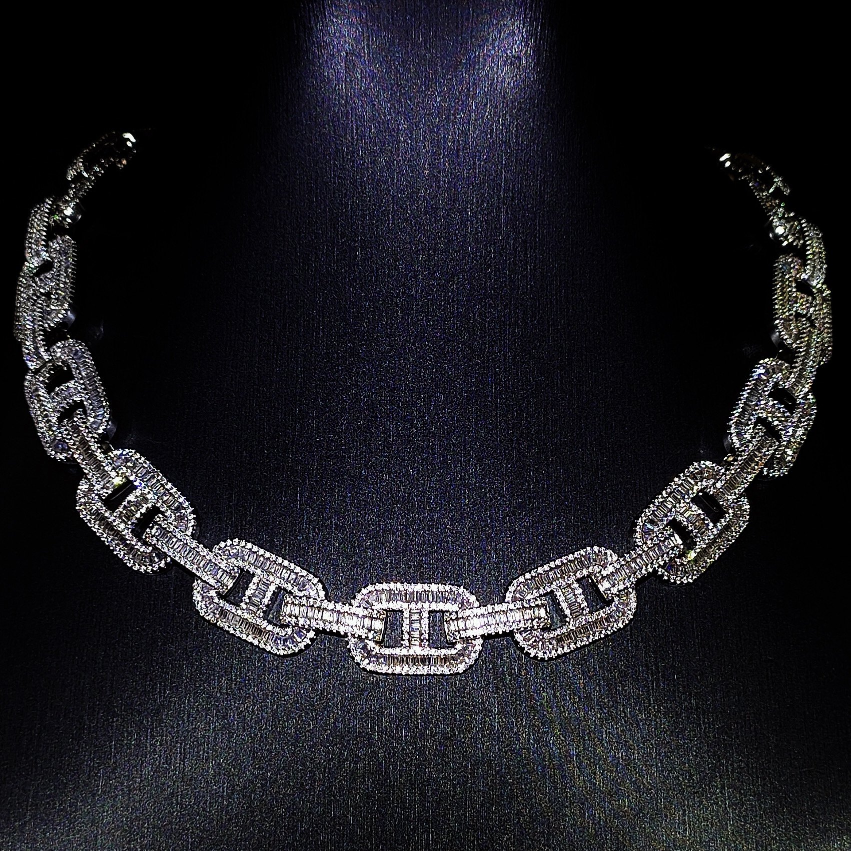 Mr.Blingggggg European and American hip-hop jewelry Big Bang sun same style 18mm mixed inlaid pig nose chain