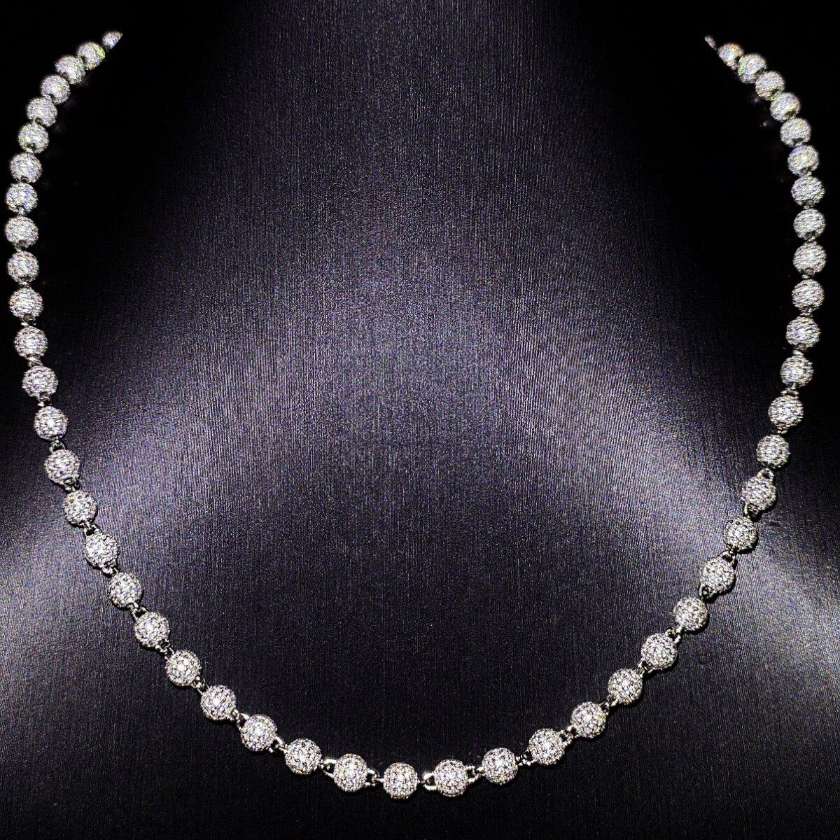 Mr.Blingggggg European and American hip-hop jewelry Rapper's same style 5mm full diamond fashion bead versatile necklace