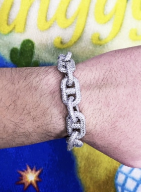 Mr.Bling15mm满钻猪鼻古巴链