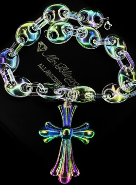 Mr.Bling情侣亚克力十字架项链