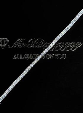 Mr.Bling纯银包镶公主切网球手链