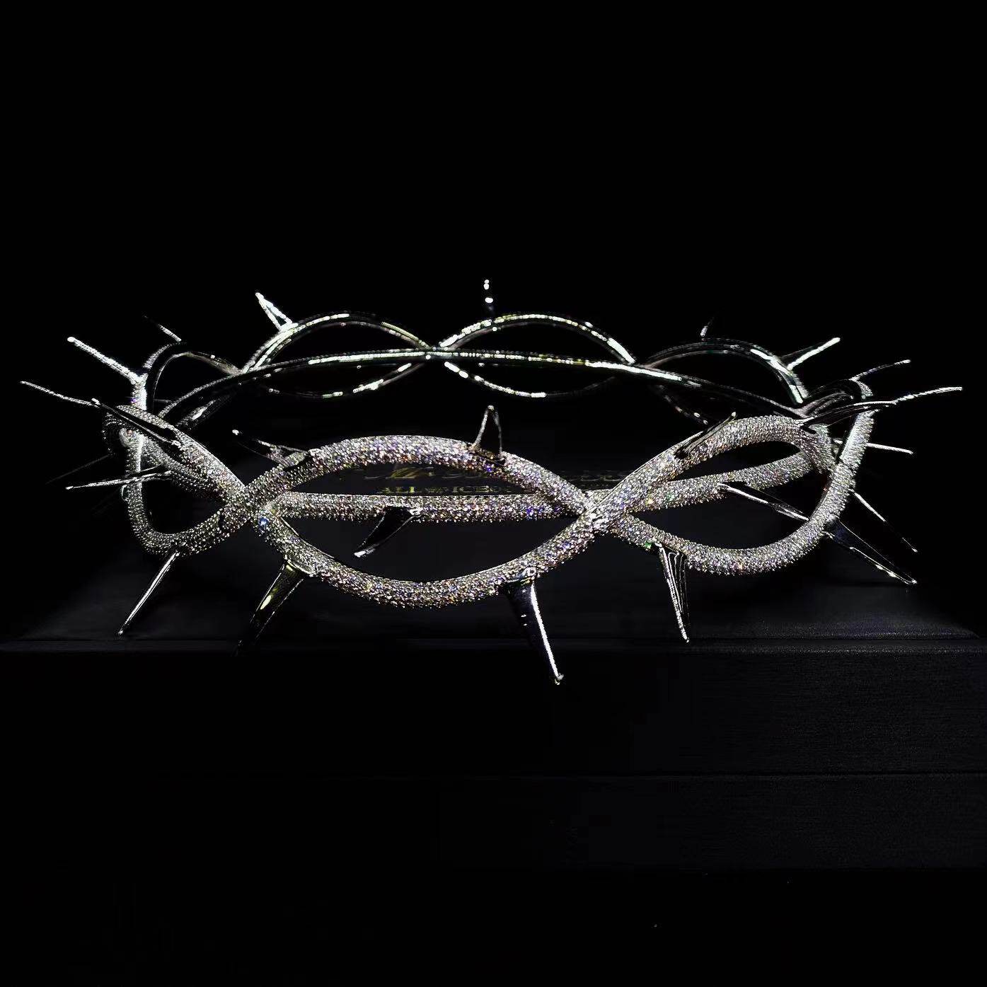 Mr.Blingggggg European and American hip-hop jewelry Kendrick Lamar's same heavy-duty diamond crown of thorns